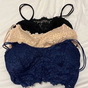 Set of 3 - Lace Bralettes
